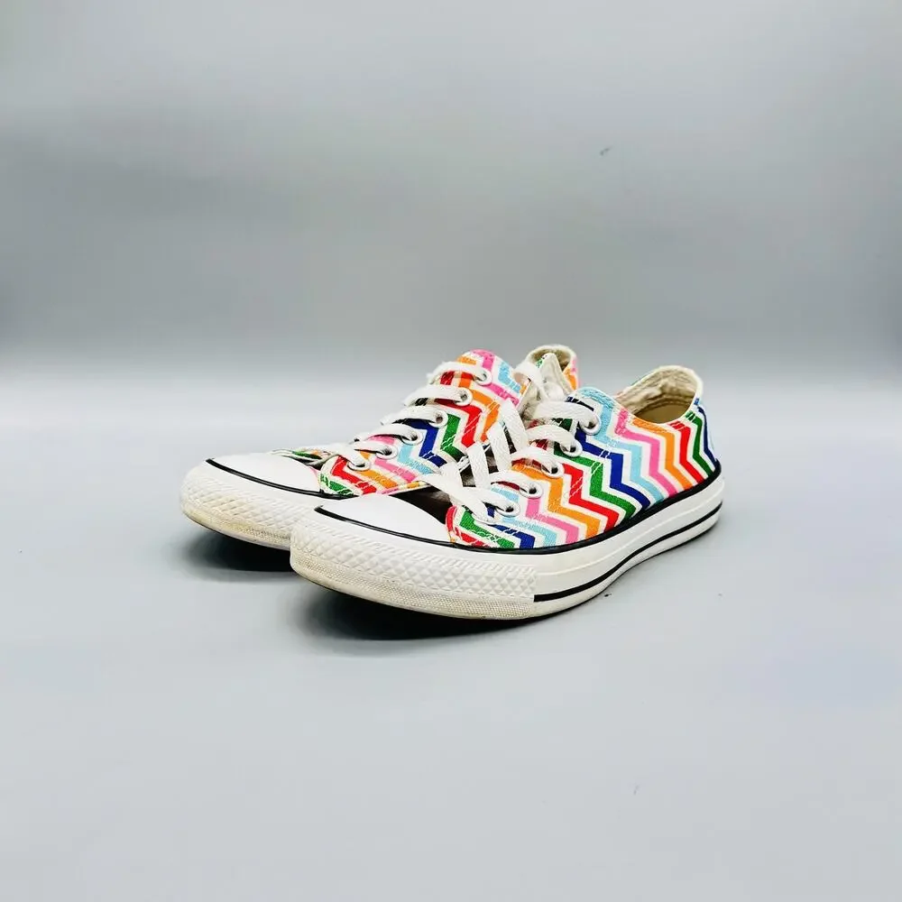 Converse Shoes Womens 7 Multicolor Chevron Chuck Taylor All Star 2 Sneakers